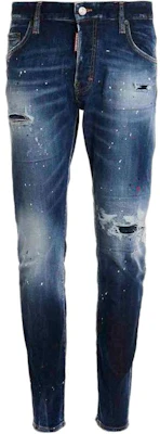 DSQUARED2 SS23 Jeans Pria Slim Fit Biru Indigo dengan Motif Distressed Splatter. S74LB1255S30789-470 Buy DSQUARED2 SS23 Jeans Pria Slim Fit Biru Indigo dengan Motif Distressed Splatter. S74LB1255S30789-470
