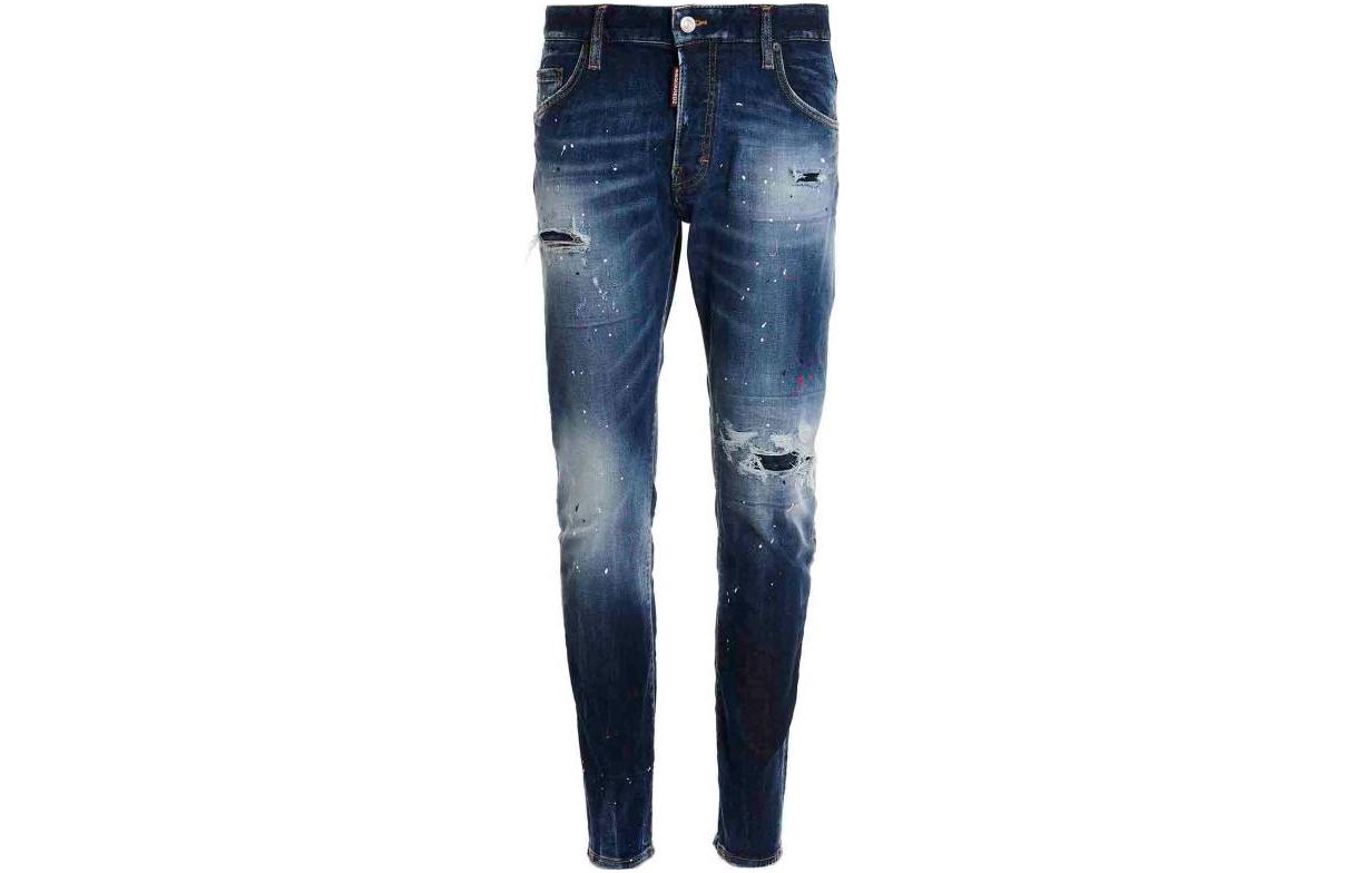 DSQUARED2 SS23 Distressed Splatter Slim Fit Jeans Men Indigo Blue. S74LB1255S30789-470 圖 2