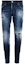 Order DSQUARED2 SS23 Jeans Pria Slim Fit Biru Indigo dengan Motif Distressed Splatter. S74LB1255S30789-470