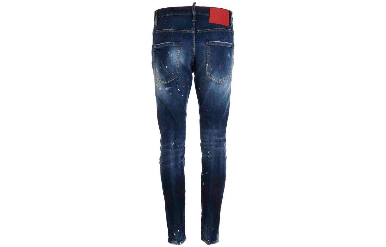 DSQUARED2 SS23 Distressed Splatter Slim Fit Jeans Men Indigo Blue. S74LB1255S30789-470 圖 3