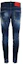 Lookbook DSQUARED2 SS23 Jeans Pria Slim Fit Biru Indigo dengan Motif Distressed Splatter. S74LB1255S30789-470
