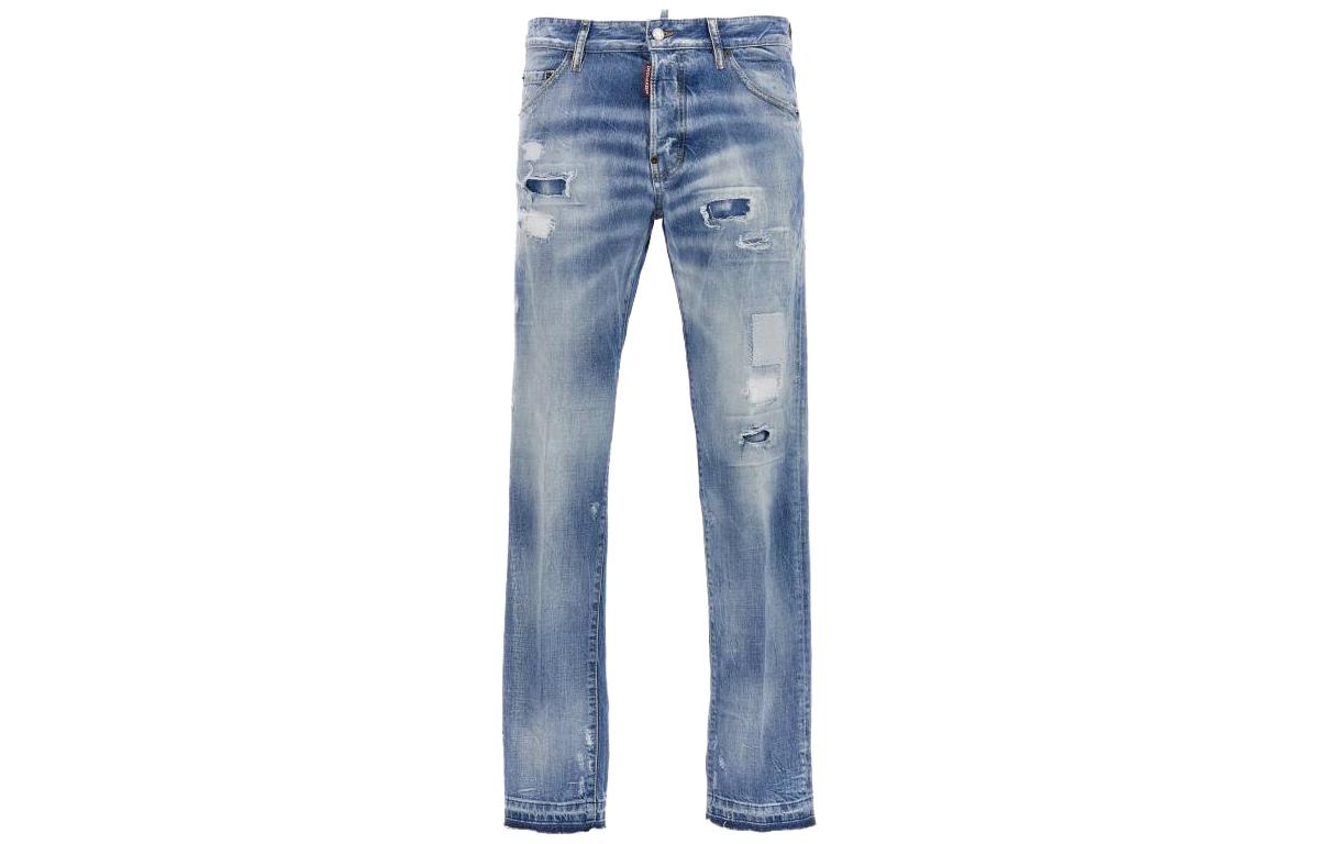 DSQUARED2 SS23 Distressed Straight Leg Long Jeans  Blue S74LB1372S30309-470 圖 2
