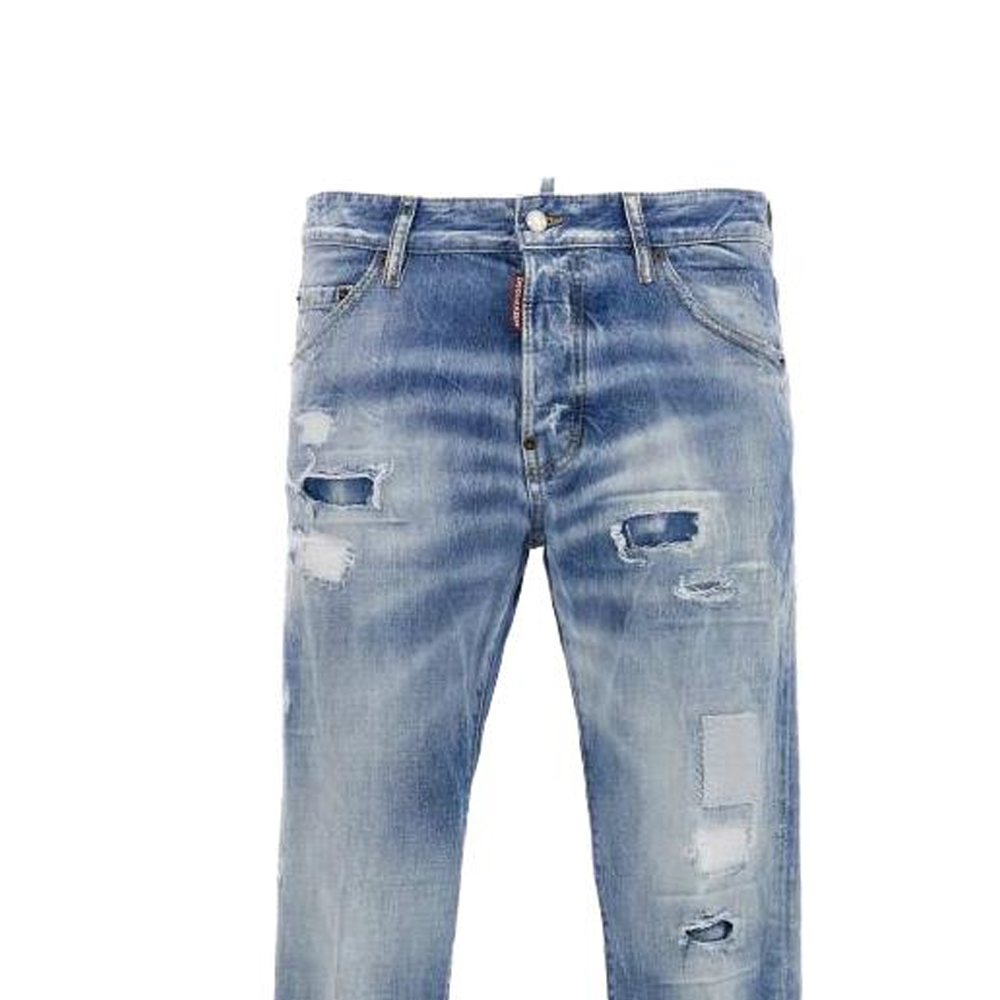 DSQUARED2 SS23 Distressed Straight Leg Long Jeans  Blue S74LB1372S30309-470 圖 5