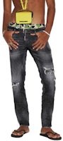 DSQUARED2 SS23 Distressed Washed Black Denim Jeans . S71LB1143S30357-900 DSQUARED2 SS23 Distressed Washed Black Denim Jeans . S71LB1143S30357-900