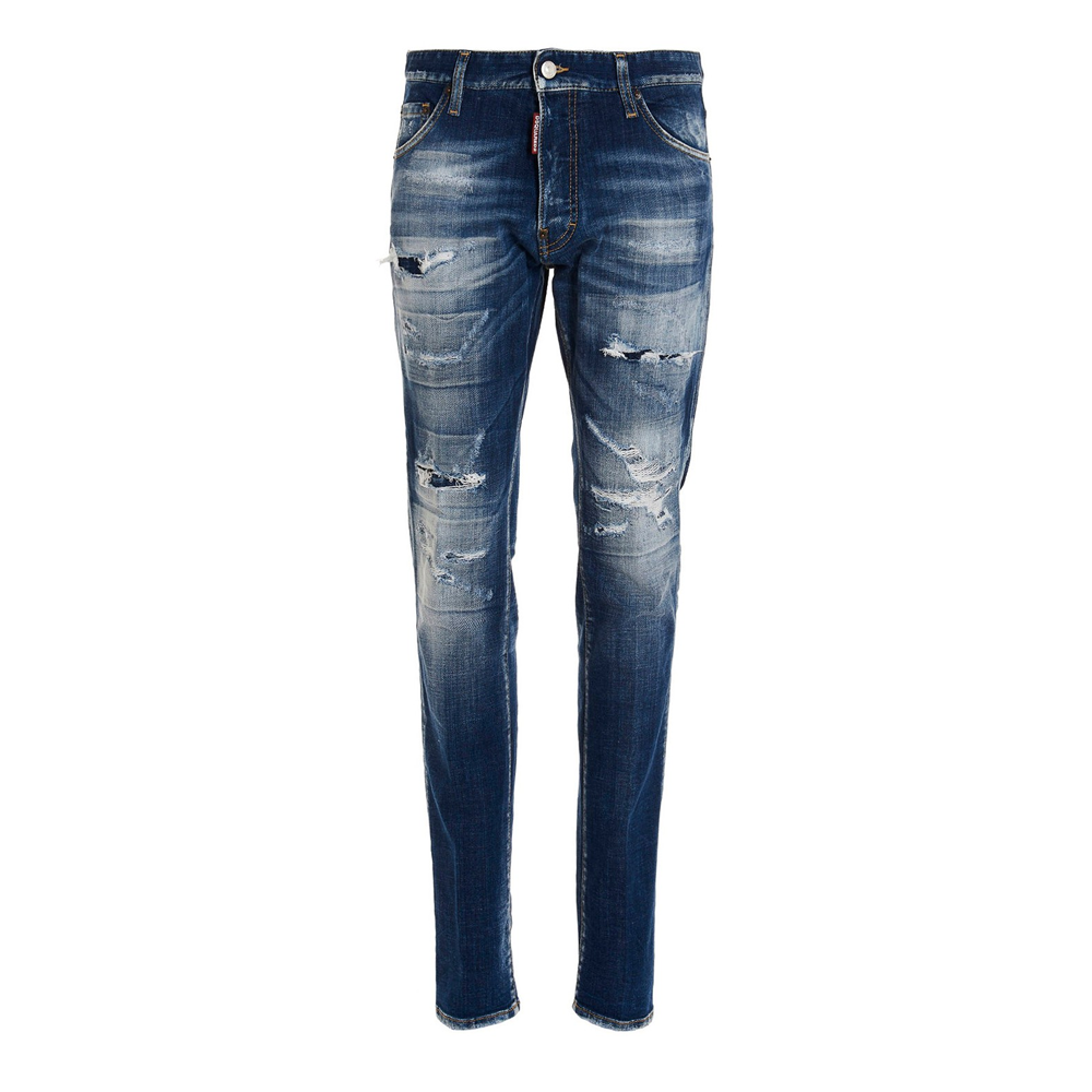 DSQUARED2 SS23 Distressed Washed Blue Jeans for Men. S74LB1266S30342-470