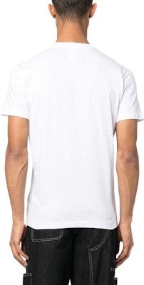 DSQUARED2 SS23 男款白色短袖圓領徽標貼布 T 恤 團隊同款。 S74GD1093S23009-100 Shop DSQUARED2 SS23 男款白色短袖圓領徽標貼布 T 恤 團隊同款。 S74GD1093S23009-100