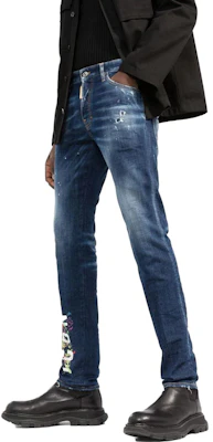 DSQUARED2 SS23 Logo Print Distressed Spray Paint Effect Jeans Men Blue. S79LA0051S30342-470 Purchase DSQUARED2 SS23 Logo Print Distressed Spray Paint Effect Jeans Men Blue. S79LA0051S30342-470