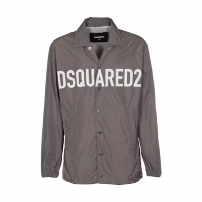 DSQUARED2 SS23 Logo Print Single-Breasted Shirt Jacket Men’s Grey. S74AM1374S47858-859