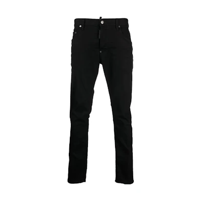 DSQUARED2 SS23 Mid-Rise Slim-Fit Black Jeans for Men. S74LB1282S30730-900