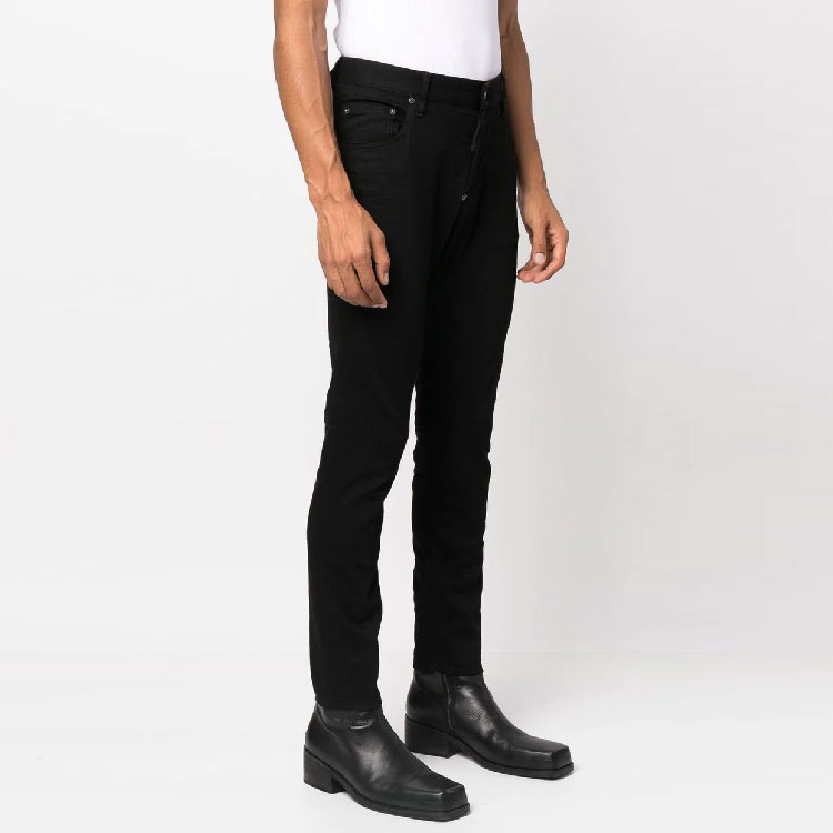 DSQUARED2 SS23 Mid-Rise Slim-Fit Black Jeans for Men. S74LB1282S30730-900 圖 5