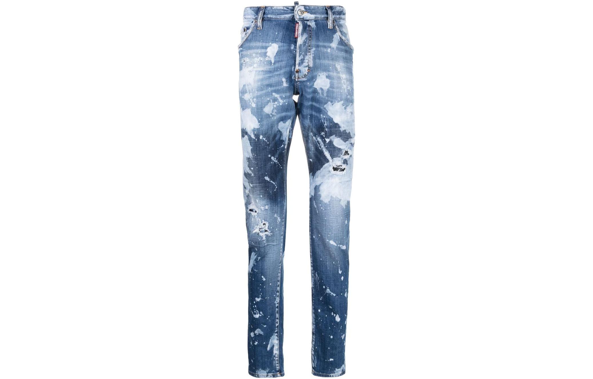 DSQUARED2 SS23 Paint Splatter Straight Fit Jeans Men Blue S71LB1180S30342-470 圖 2
