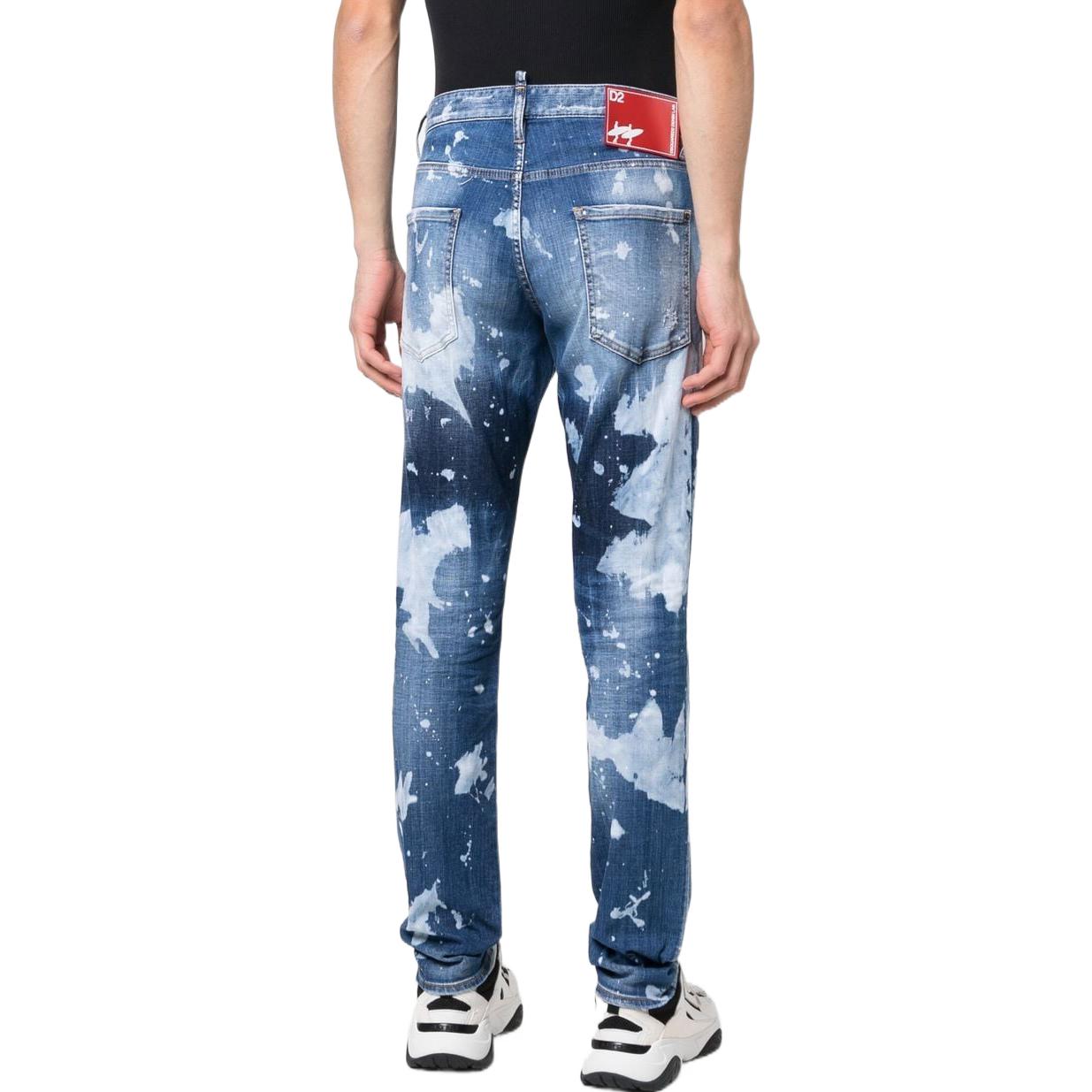 DSQUARED2 SS23 Paint Splatter Straight Fit Jeans Men Blue S71LB1180S30342-470 圖 4