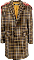 Order DSQUARED2 SS23 Plaid Hooded Mid-Length Coat Jacket Multicolor . S71AA0430S60403-001F