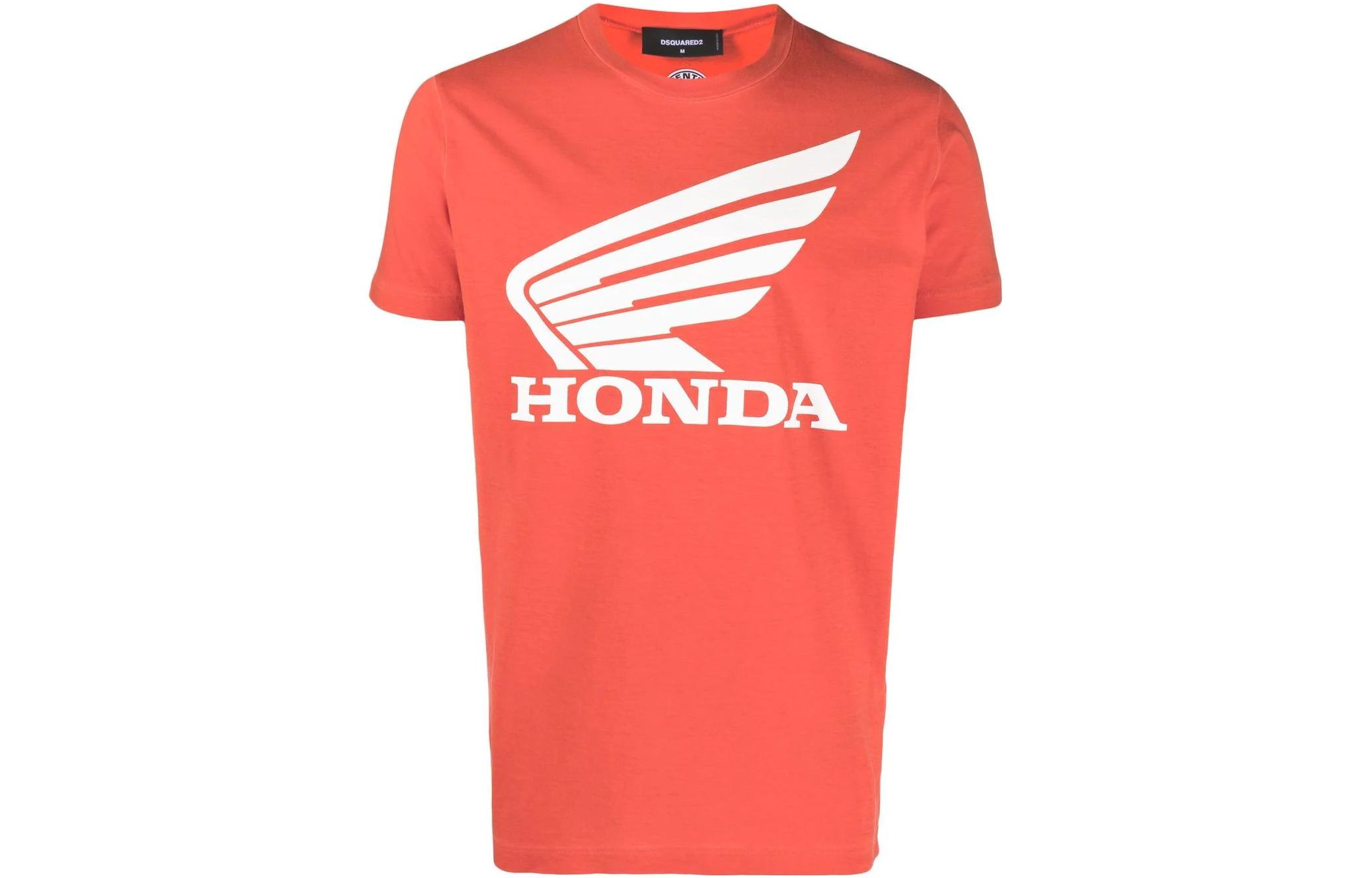 DSQUARED2 SS23 Red Short-Sleeve Graphic Print Crewneck T-Shirt for Men. S71GD1254S22507-310