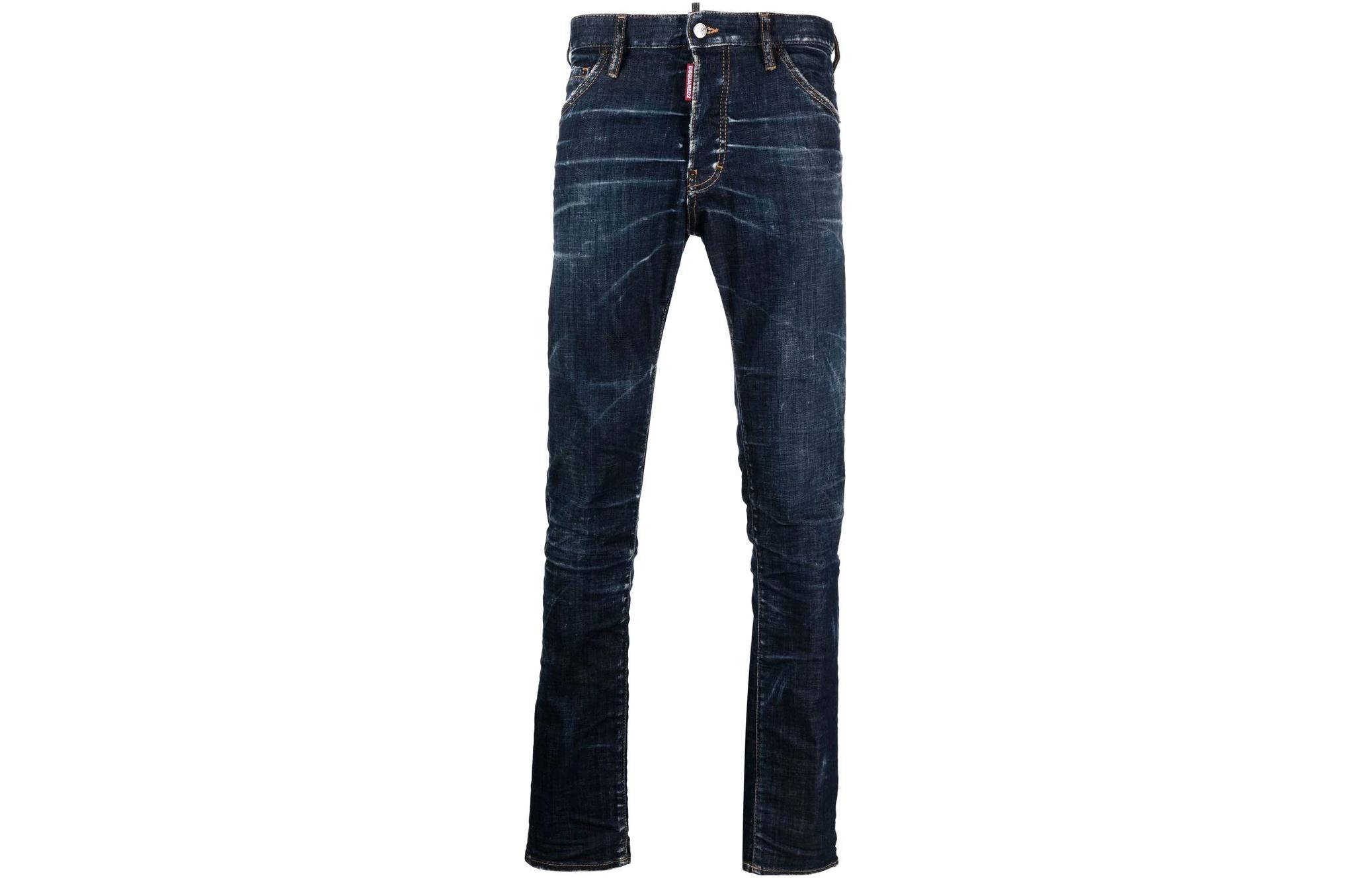 DSQUARED2 SS23 Slim Fit Straight Blue Jeans  Casual Denim. S74LB1230S30342-470 圖 2