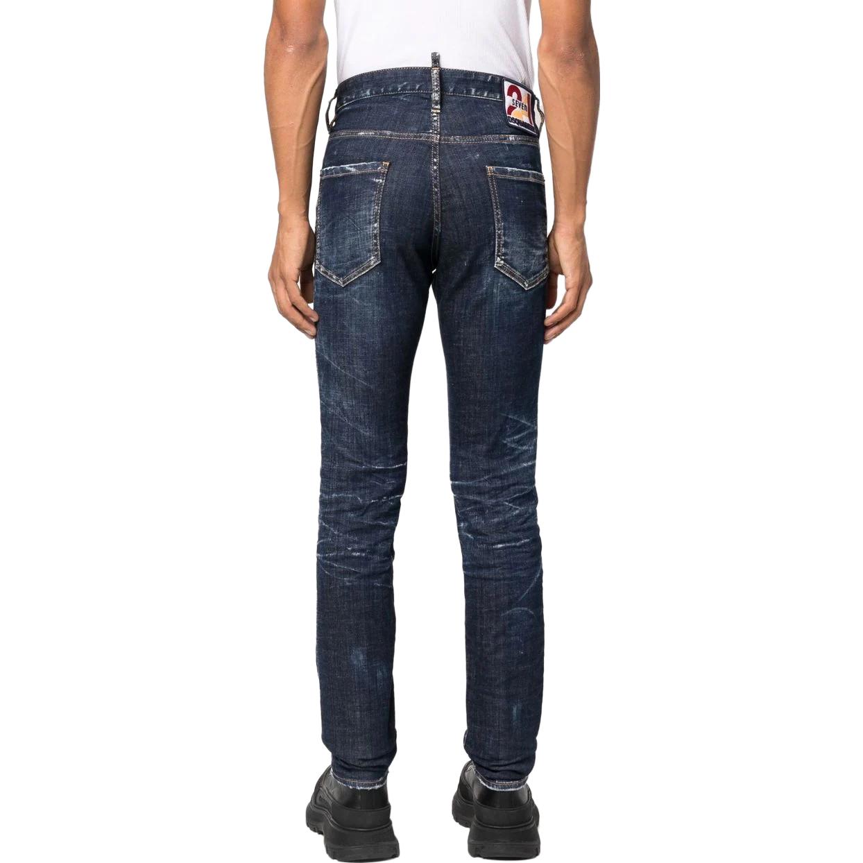DSQUARED2 SS23 Slim Fit Straight Blue Jeans  Casual Denim. S74LB1230S30342-470 圖 4