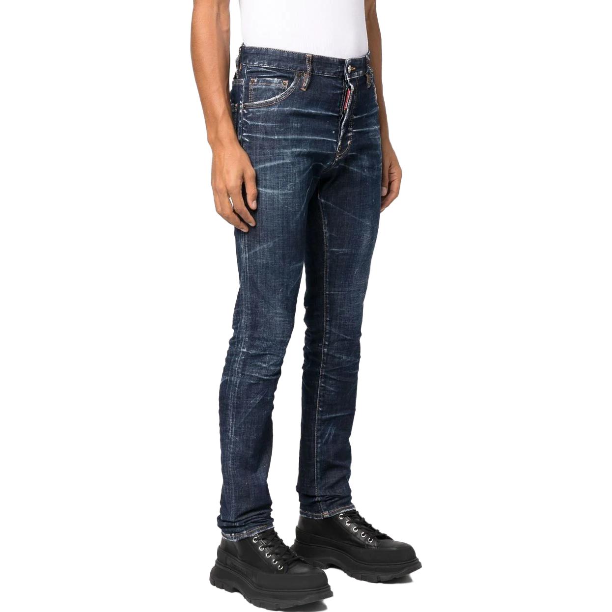 DSQUARED2 SS23 Slim Fit Straight Blue Jeans  Casual Denim. S74LB1230S30342-470 圖 5