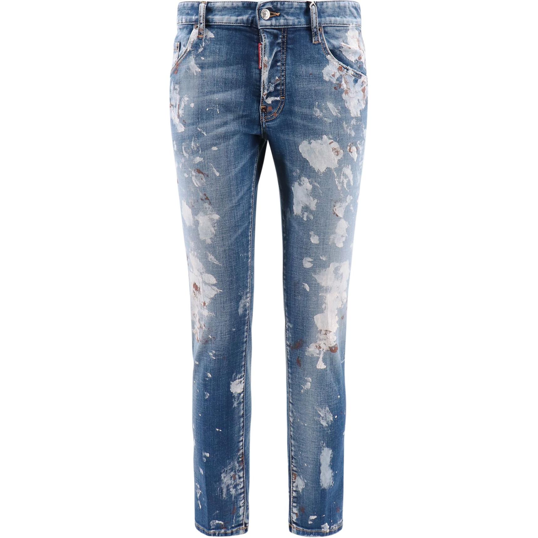 DSQUARED2 SS23 Solid Button Print Denim Jeans Men’s Blue S74LB1359S30342470