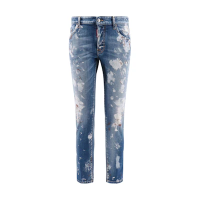 DSQUARED2 SS23 Solid Button Print Denim Jeans Men’s Blue S74LB1359S30342470