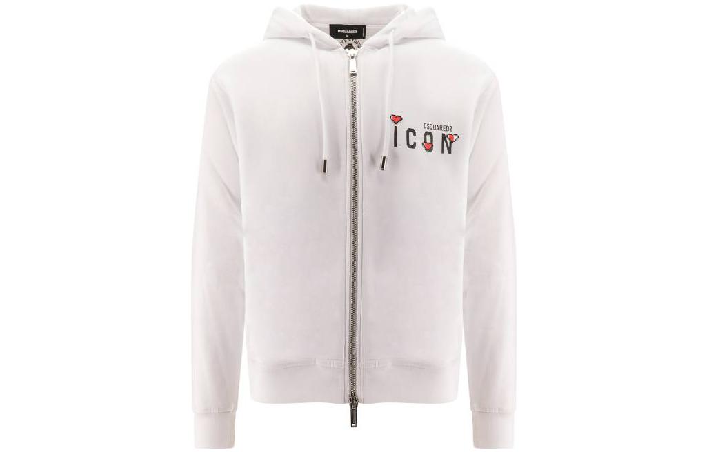 Dsquared2 SS23 Solid Color Logo Print Hoodie White - Long Sleeve S79HG0011S25516100