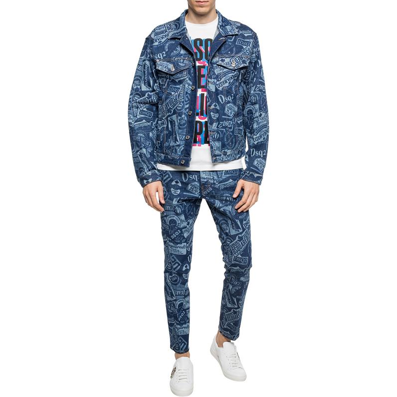 DSQUARED2 SS23 Straight Mid-Rise Letter Print Jeans Men’s Blue. S74LB0622-S30662-470 圖 3