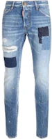 DSQUARED2 SS23 Straight Patchwork Jeans Men’s Blue S74LB1350S30309470 DSQUARED2 SS23 Straight Patchwork Jeans Men’s Blue S74LB1350S30309470