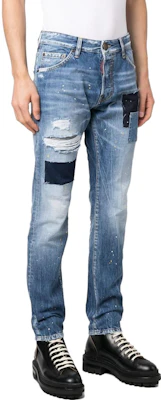 DSQUARED2 SS23 Straight Patchwork Jeans Men’s Blue S74LB1350S30309470 Purchase DSQUARED2 SS23 Straight Patchwork Jeans Men’s Blue S74LB1350S30309470