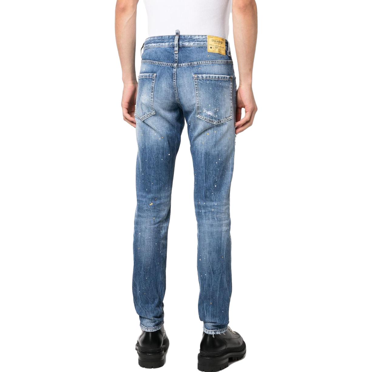 DSQUARED2 SS23 Straight Patchwork Jeans Men’s Blue S74LB1350S30309470 圖 6