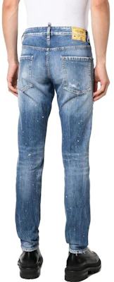 DSQUARED2 SS23 Straight Patchwork Jeans Men’s Blue S74LB1350S30309470 Details for DSQUARED2 SS23 Straight Patchwork Jeans Men’s Blue S74LB1350S30309470