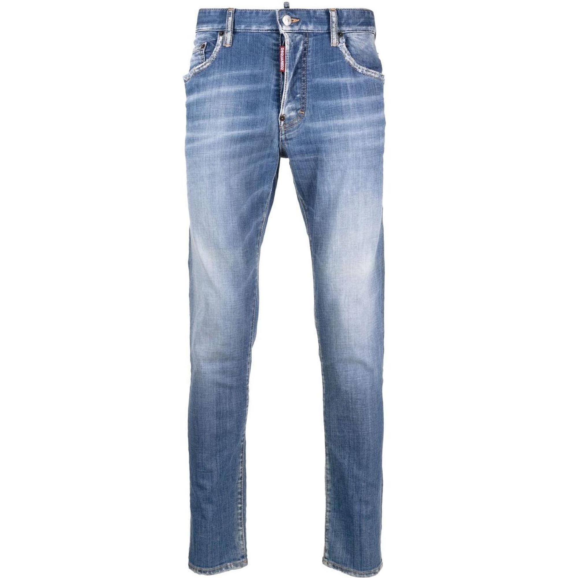 DSQUARED2 SS23 Washed Slim Fit Jeans Blue  Denim. S74LB1276S30342-470