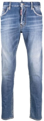 DSQUARED2 SS23 蓝色洗水修身牛仔裤 牛仔布 S74LB1276S30342-470 Order DSQUARED2 SS23 蓝色洗水修身牛仔裤 牛仔布 S74LB1276S30342-470