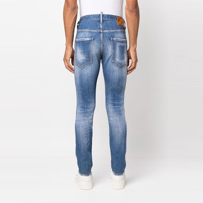 DSQUARED2 SS23 蓝色洗水修身牛仔裤 牛仔布 S74LB1276S30342-470 Shop DSQUARED2 SS23 蓝色洗水修身牛仔裤 牛仔布 S74LB1276S30342-470