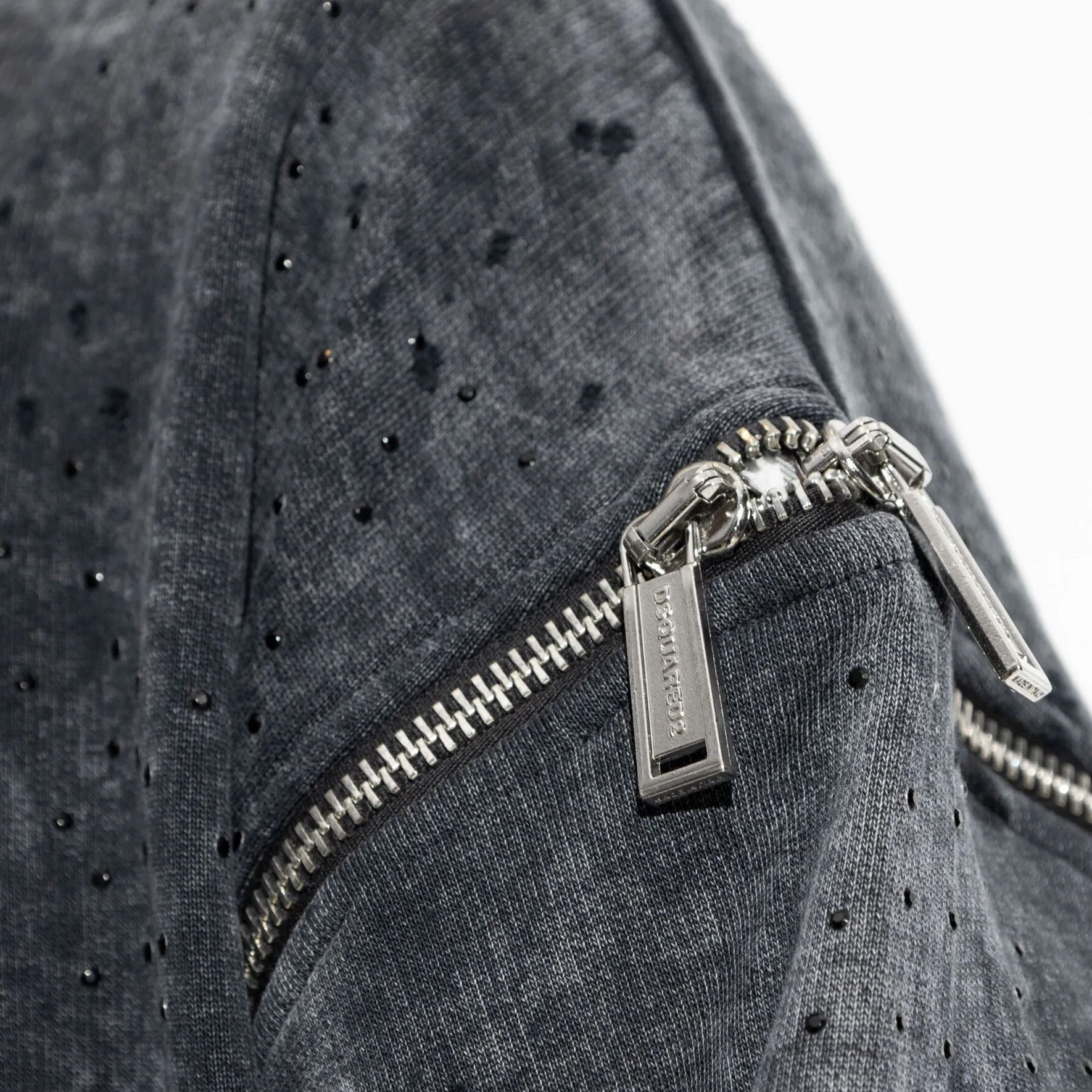 Details for DSQUARED2 SS24 煤灰色拉鍊連帽長袖上衣 S74GU0802S25030-814