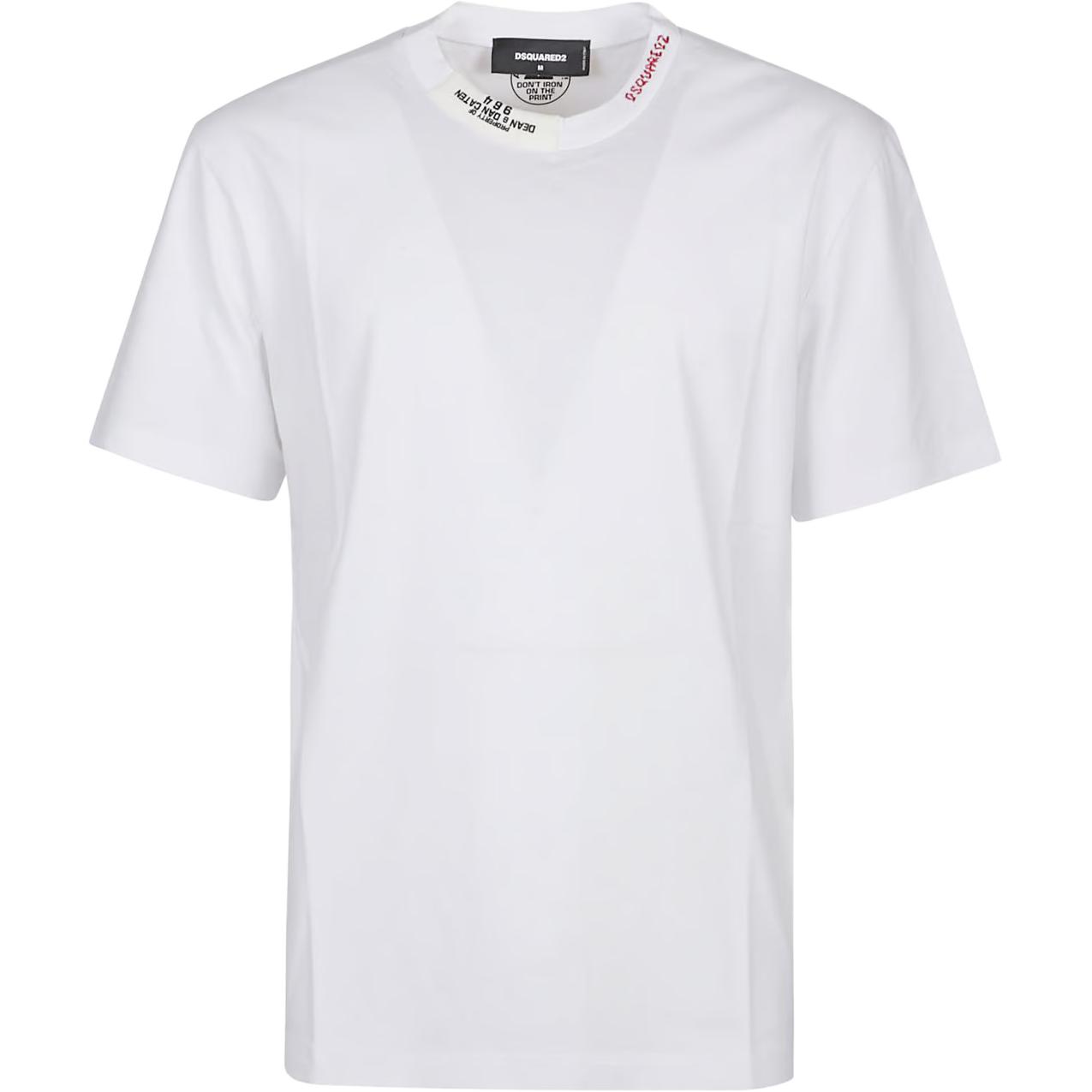 DSQUARED2 SS24  Crew Neck Logo Patch T-Shirt in Optical White. S71GD1509D20020-100