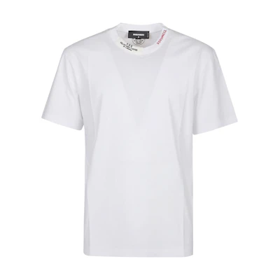 DSQUARED2 SS24 Crew Neck Logo Patch T-Shirt in Optical White. S71GD1509D20020-100
