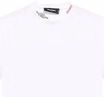 Cheap DSQUARED2 SS24 Crew Neck Logo Patch T-Shirt in Optical White. S71GD1509D20020-100