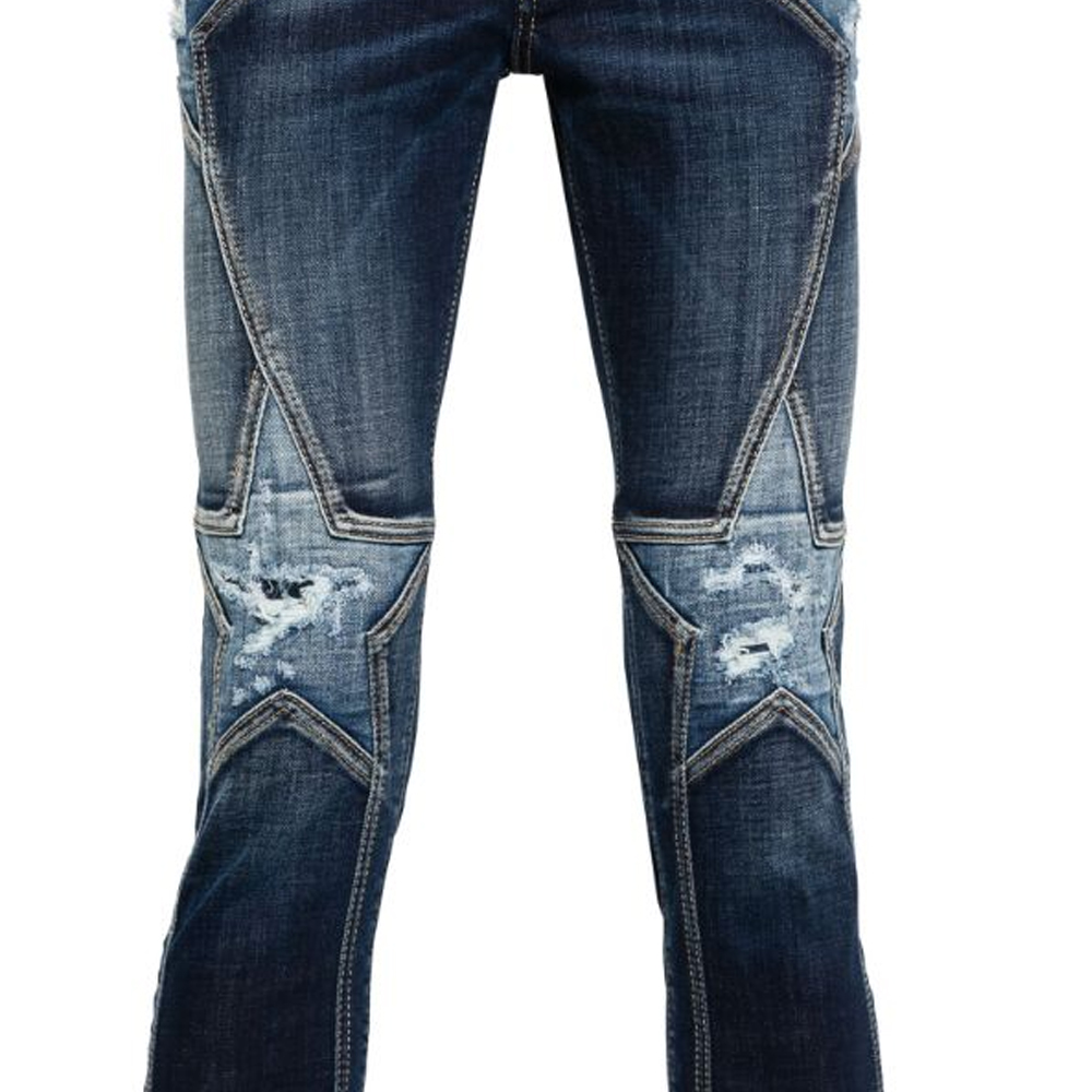 DSQUARED2 SS24  Indigo Slim Fit Mid-Rise Jeans with Star Embroidery. S74LB1465S30664-470 圖 7