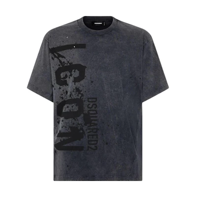 DSQUARED2 SS24 Logo Print Short Sleeve T-Shirt Dark Grey. S79GC0085S21600-814