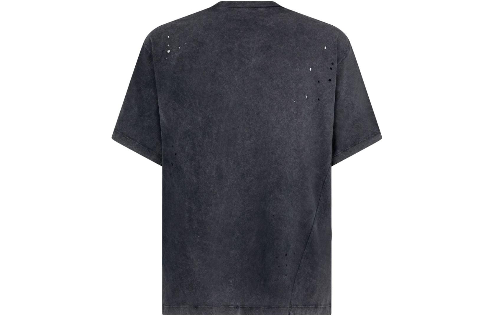 Lookbook DSQUARED2 SS24 Logo Cetakan Baju-T Lengan Pendek Kelabu Gelap. S79GC0085S21600-814