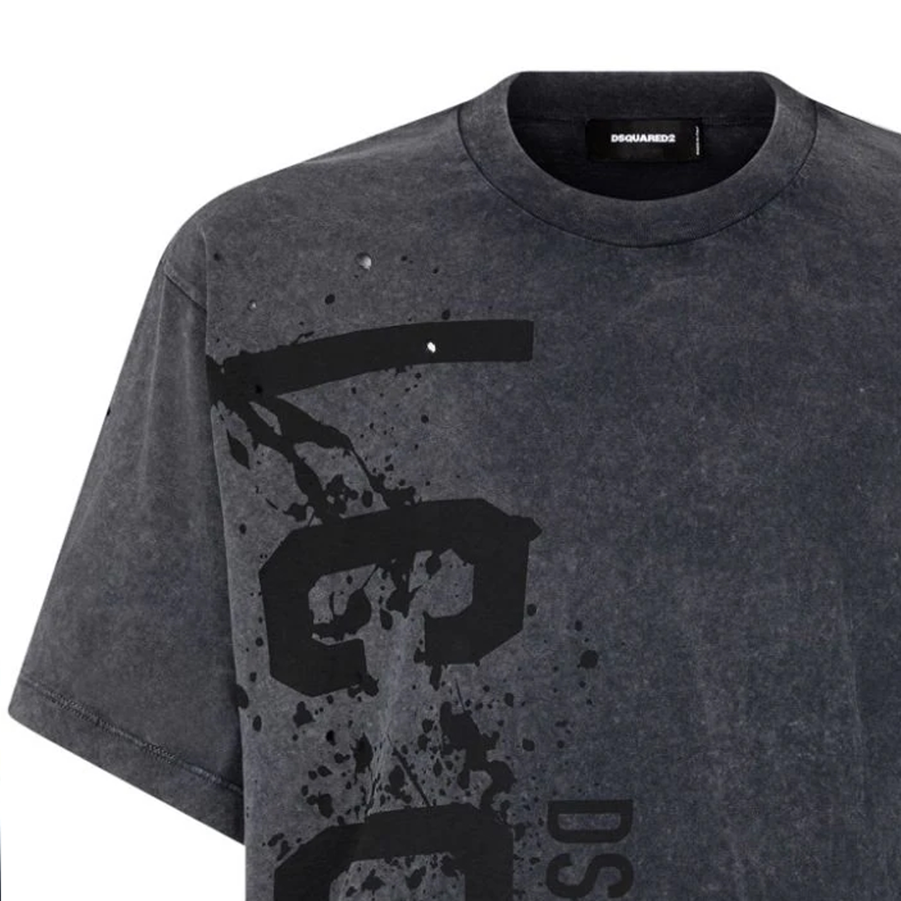 Purchase DSQUARED2 SS24 Logo Cetakan Baju-T Lengan Pendek Kelabu Gelap. S79GC0085S21600-814