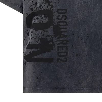 DSQUARED2 SS24 Logo Cetakan Baju-T Lengan Pendek Kelabu Gelap. S79GC0085S21600-814 Details for DSQUARED2 SS24 Logo Cetakan Baju-T Lengan Pendek Kelabu Gelap. S79GC0085S21600-814