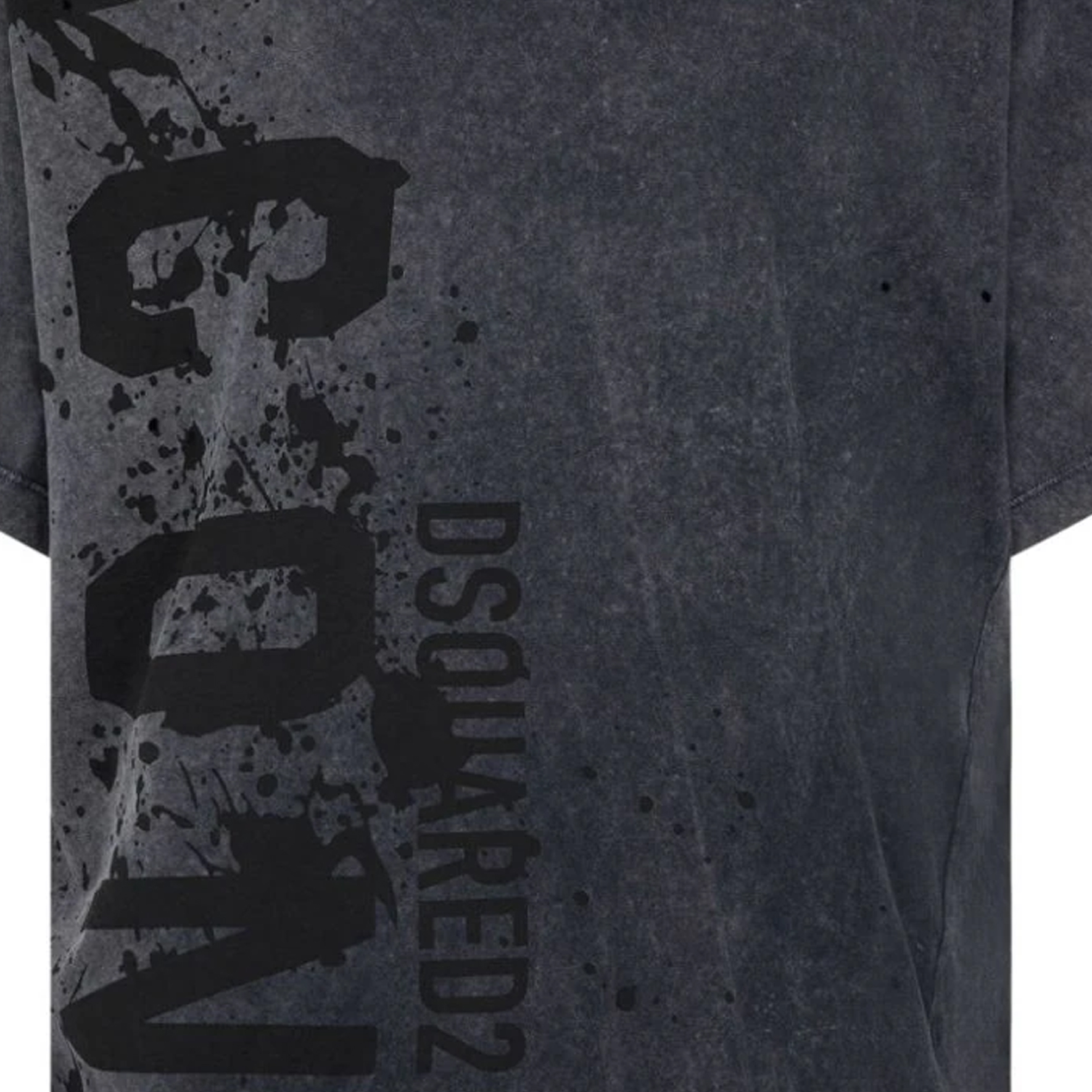 Sizing DSQUARED2 SS24 Logo Cetakan Baju-T Lengan Pendek Kelabu Gelap. S79GC0085S21600-814