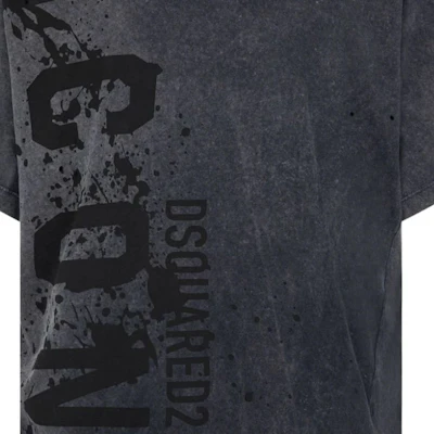 DSQUARED2 SS24 Logo Cetakan Baju-T Lengan Pendek Kelabu Gelap. S79GC0085S21600-814 Sizing DSQUARED2 SS24 Logo Cetakan Baju-T Lengan Pendek Kelabu Gelap. S79GC0085S21600-814