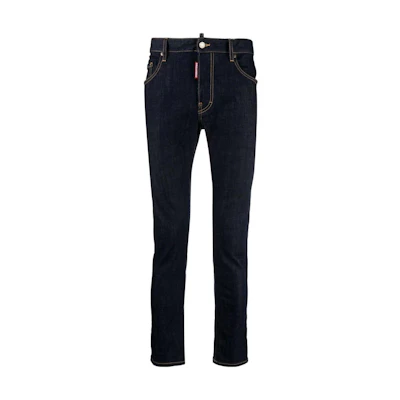 DSQUARED2 SS24 Mid-Rise Slim Stretch Jeans Indigo Blue S74LB1425S30664-470