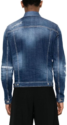 DSQUARED2 SS24 Jaket Denim Single-Breasted Ripped Detail Biru. S71AN0531S30342-470 Shop DSQUARED2 SS24 Jaket Denim Single-Breasted Ripped Detail Biru. S71AN0531S30342-470