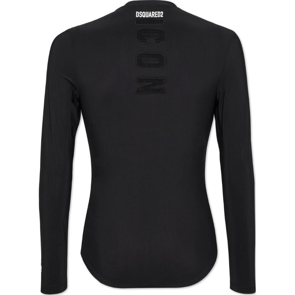 Lookbook DSQUARED2 SS24修身长袖T恤黑色背面徽标补丁款式。 D9M0D5430ISA01-001