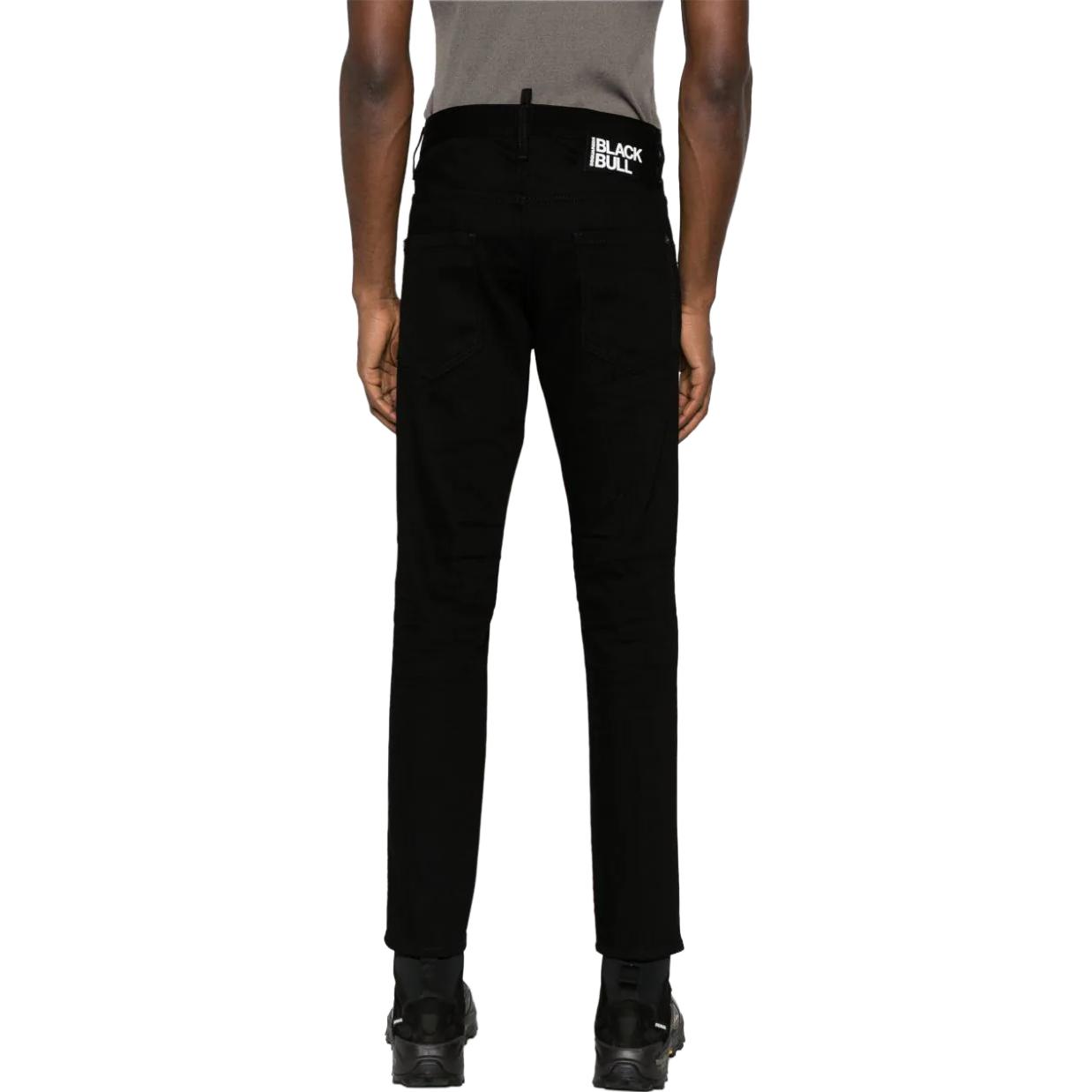 Shop DSQUARED2 SS24 修身弹力中腰牛仔裤 黑色 S74LB1427S30564-900