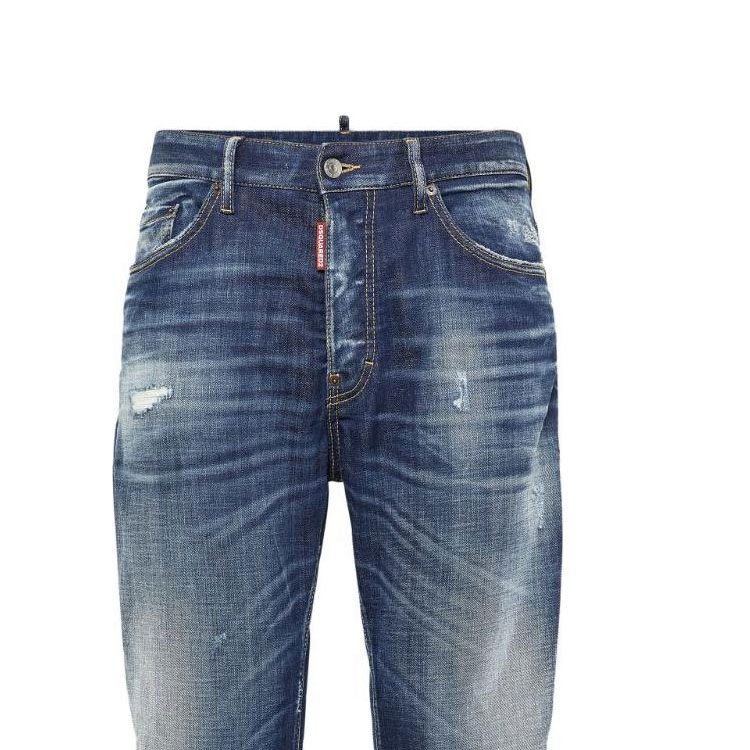 DSQUARED2 SS24  Straight-Leg Washed Zipper Pocket Jeans Navy Blue S74LB1576S30342-470 圖 4