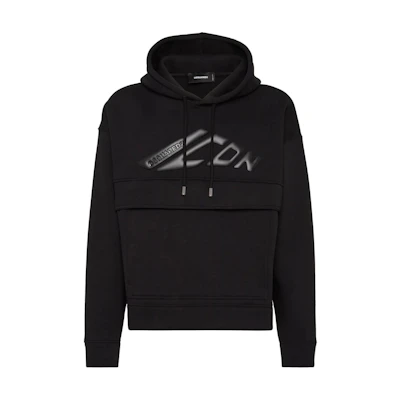 Dsquared2 SS24 Black Hoodie with Letter Logo Print S79GU0129D25007-900