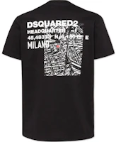 Lookbook DSQUARED2 SS24 Black Short Sleeve T-Shirt with Logo Print for Men. S74GD1338D20020